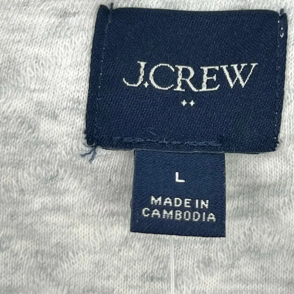 J. Crew Men's Quilted Quarter-Zip Sweatshirt Long Sleeve Heather Slate Sz L NWT